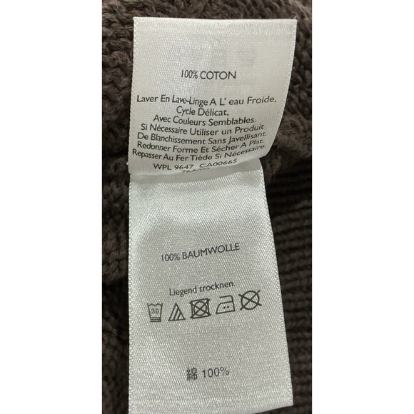 Eddie Bauer Knit Sweater Vest Womens Small Brown 100% Cotton Cowl Neck - Picture 6 of 8